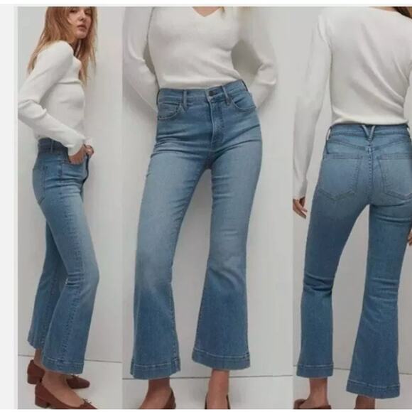 Veronica Beard Womens Carson Ankle Flare High Rise Jeans Blue Size 31 NWT - Picture 2 of 12